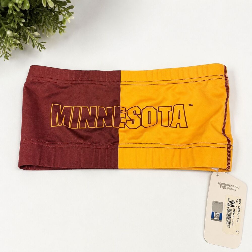 ZooZatz Minnesota Golden Gophers Bandeau Tube Top Women's S Maroon Gold NWT